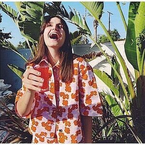 CLEARANCE 🔥 Zara Top The Connie Floral Crop Oversize Denim Shirt Size XS